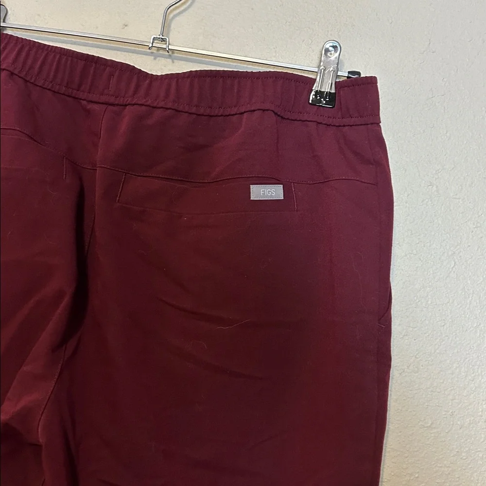 Figs Mens Large Tansen Jogger Scrub Pants Elastic Waist Drawcord Burgundy Medium